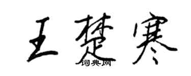王正良王楚寒行書個性簽名怎么寫