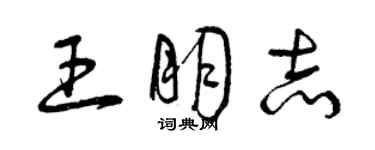 曾慶福王朋志草書個性簽名怎么寫