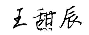 王正良王甜辰行書個性簽名怎么寫