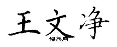丁謙王文淨楷書個性簽名怎么寫