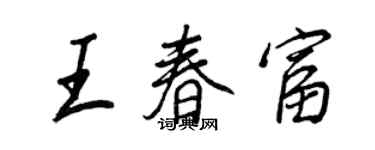 王正良王春富行書個性簽名怎么寫