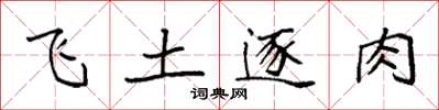 袁強飛土逐肉楷書怎么寫