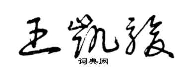 曾慶福王凱駿草書個性簽名怎么寫