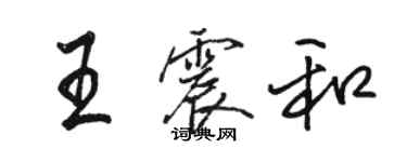 駱恆光王震和行書個性簽名怎么寫