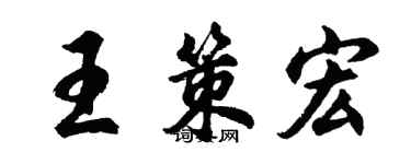 胡問遂王策宏行書個性簽名怎么寫