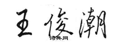 駱恆光王俊潮行書個性簽名怎么寫