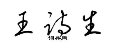 梁錦英王詩生草書個性簽名怎么寫