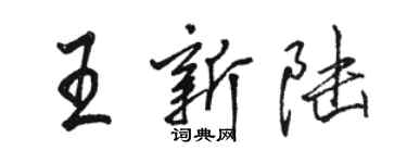 駱恆光王新陸行書個性簽名怎么寫
