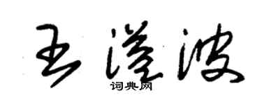 朱錫榮王溢波草書個性簽名怎么寫
