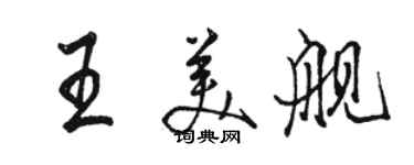 駱恆光王美艦行書個性簽名怎么寫