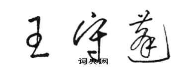 駱恆光王守蓬草書個性簽名怎么寫