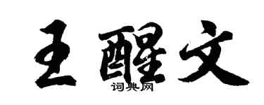 胡問遂王醒文行書個性簽名怎么寫