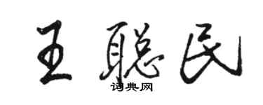 駱恆光王聰民行書個性簽名怎么寫