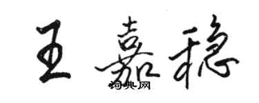 駱恆光王嘉穩行書個性簽名怎么寫