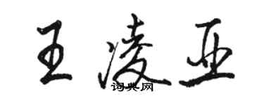 駱恆光王凌亞行書個性簽名怎么寫