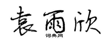 曾慶福袁雨欣行書個性簽名怎么寫
