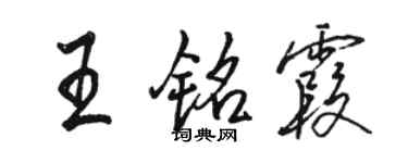 駱恆光王銘霞行書個性簽名怎么寫