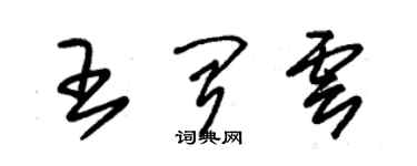 朱錫榮王聞雲草書個性簽名怎么寫