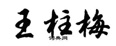 胡問遂王柱梅行書個性簽名怎么寫