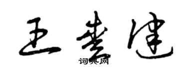 曾慶福王愛健草書個性簽名怎么寫