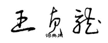 曾慶福王貞龍草書個性簽名怎么寫