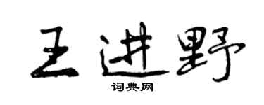 曾慶福王進野行書個性簽名怎么寫