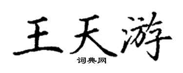 丁謙王天游楷書個性簽名怎么寫