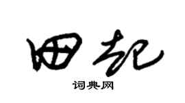 朱錫榮田起草書個性簽名怎么寫
