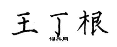 何伯昌王丁根楷書個性簽名怎么寫
