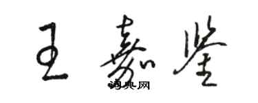 駱恆光王嘉鑒草書個性簽名怎么寫
