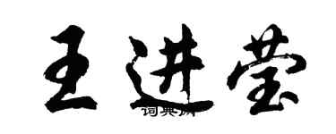 胡問遂王進瑩行書個性簽名怎么寫