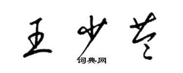 梁錦英王少苓草書個性簽名怎么寫