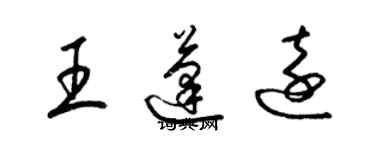 梁錦英王蓬遠草書個性簽名怎么寫