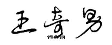 曾慶福王奇男草書個性簽名怎么寫