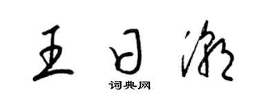 梁錦英王日潮草書個性簽名怎么寫