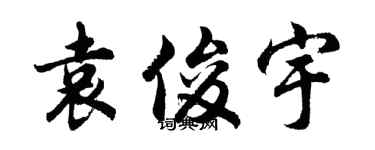 胡問遂袁俊宇行書個性簽名怎么寫