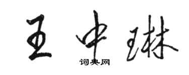 駱恆光王中琳行書個性簽名怎么寫