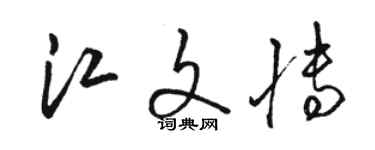 駱恆光江文博草書個性簽名怎么寫