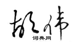 駱恆光胡偉草書個性簽名怎么寫