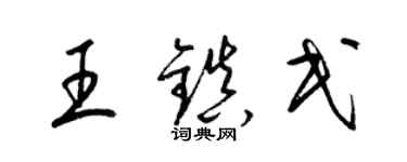 梁錦英王鎮民草書個性簽名怎么寫