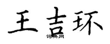 丁謙王吉環楷書個性簽名怎么寫