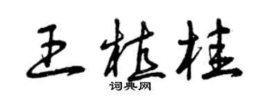 曾慶福王植桂草書個性簽名怎么寫
