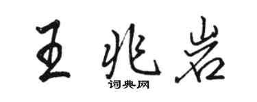 駱恆光王兆岩行書個性簽名怎么寫