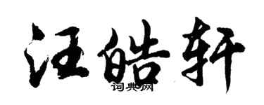 胡問遂汪皓軒行書個性簽名怎么寫