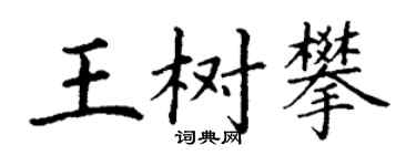 丁謙王樹攀楷書個性簽名怎么寫