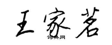 王正良王家茗行書個性簽名怎么寫