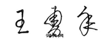 駱恆光王勇年草書個性簽名怎么寫