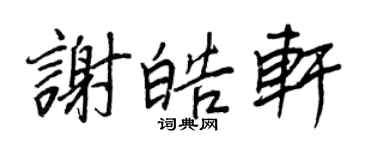 王正良謝皓軒行書個性簽名怎么寫