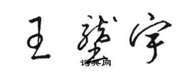 駱恆光王壟宇草書個性簽名怎么寫