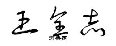 曾慶福王全志草書個性簽名怎么寫